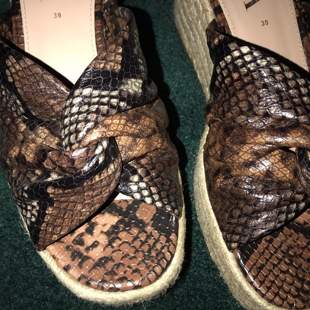 Zara Python Leather Espadrilles 39 - image 3